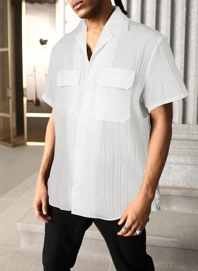 Take Two Men Plus Size Textured Short Sleeve Shirt