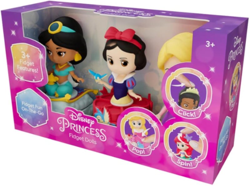 Eolo Disney Fidget Fun Jazmine, Snow White, Rapunzel Action Figure 3-Piece Set