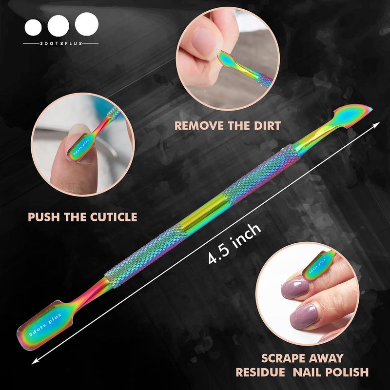 3 DOTS PLUS Professional Cuticle Cutter & Pusher Trimmer Manicure & Pedicure Tools with Double Spring– Perfect Nail Care Tool for Home/Spa/Saloon - Image 3