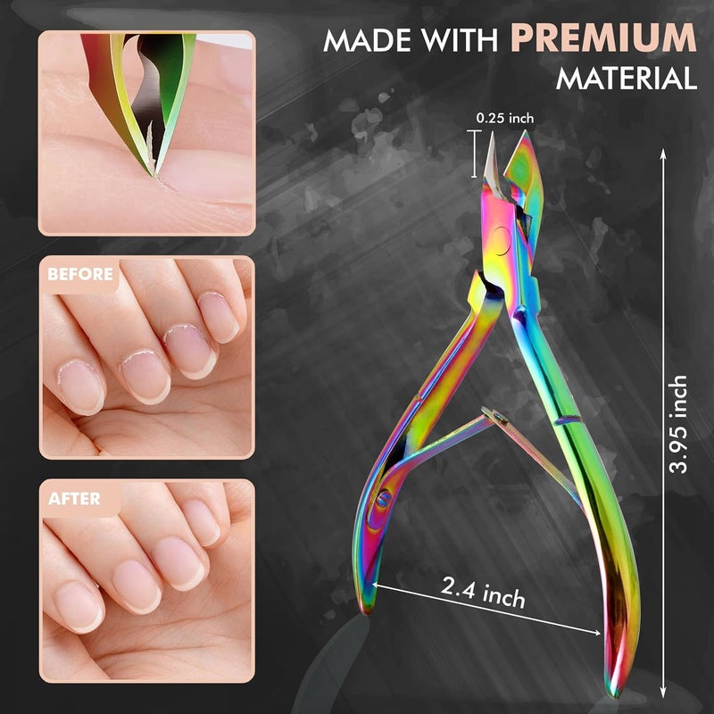 3 DOTS PLUS Professional Cuticle Cutter & Pusher Trimmer Manicure & Pedicure Tools with Double Spring– Perfect Nail Care Tool for Home/Spa/Saloon - Image 2
