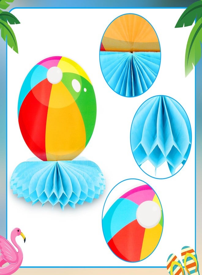 Adecortalk 12 Pcs Summer Beach Honeycomb Centerpieces Beach Pool Party Supplies Honeycomb Balls Table Toppers Decorations for Kids Tropical Hawaii Beach Pool Birthday Baby Shower Party Supplies - Image 4