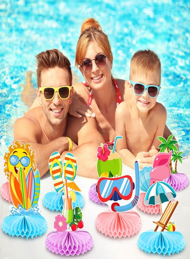 Adecortalk 12 Pcs Summer Beach Honeycomb Centerpieces Beach Pool Party Supplies Honeycomb Balls Table Toppers Decorations for Kids Tropical Hawaii Beach Pool Birthday Baby Shower Party Supplies - Image 5