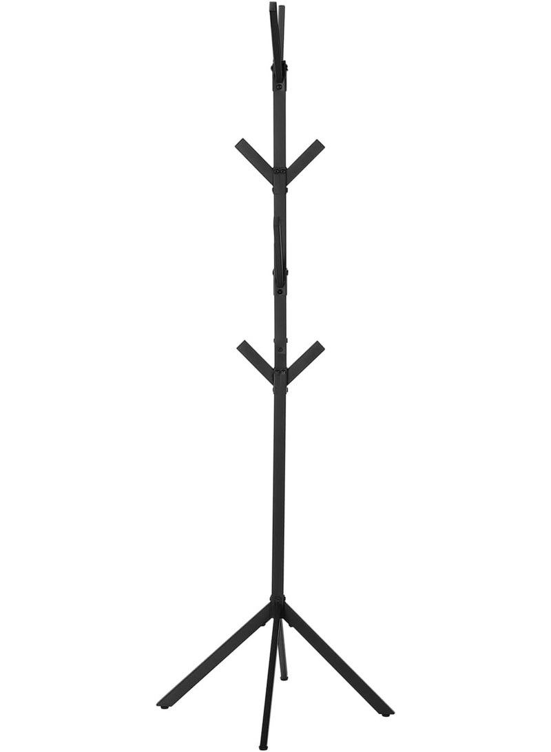 ديكور هيلز شماعة ملابس قائمة بذاتها على شكل شجرة من ديكور هيلز - شماعة معدنية بـ 8 خطافات للمدخل أو الرواق أو غرفة النوم أو المكتب - منظم ملابس عصري بقاعدة متينة بأربعة رؤوس، لمسة نهائية سوداء غير لامعة - Image 4