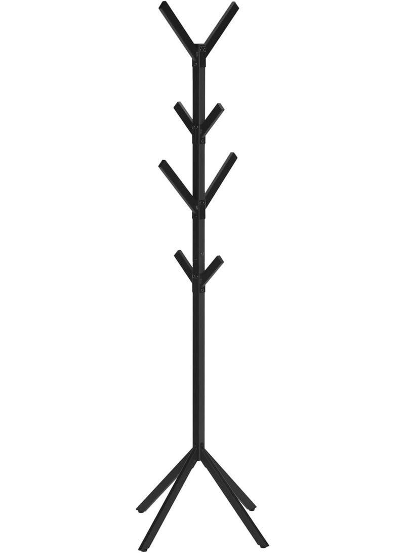 ديكور هيلز شماعة ملابس قائمة بذاتها على شكل شجرة من ديكور هيلز - شماعة معدنية بـ 8 خطافات للمدخل أو الرواق أو غرفة النوم أو المكتب - منظم ملابس عصري بقاعدة متينة بأربعة رؤوس، لمسة نهائية سوداء غير لامعة - Image 5