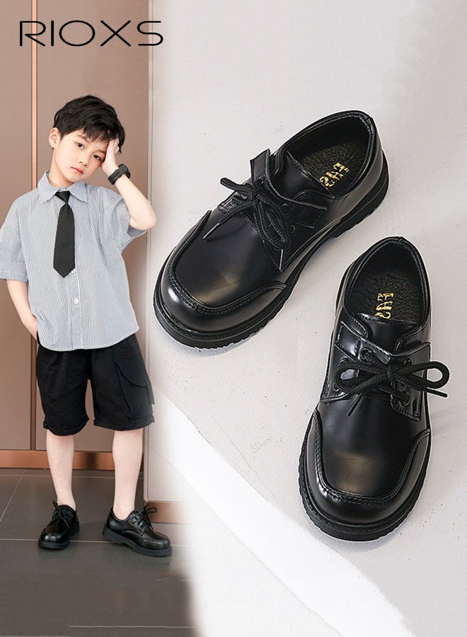 ريوكس أحذية رسمية للأولاد، أحذية أكسفورد برباط للزي المدرسي للأطفال الصغار والكبار، أحذية رسمية غير رسمية لحفلات الزفاف والكنيسة وحفلات التخرج - Image 2