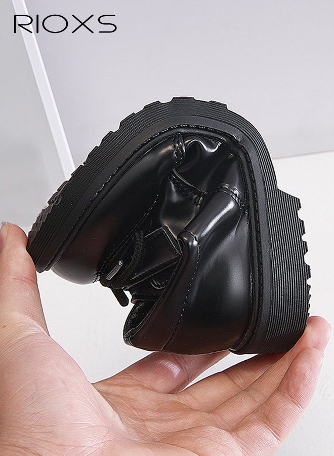 ريوكس أحذية رسمية للأولاد، أحذية أكسفورد برباط للزي المدرسي للأطفال الصغار والكبار، أحذية رسمية غير رسمية لحفلات الزفاف والكنيسة وحفلات التخرج - Image 3