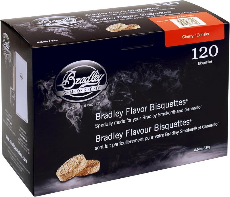 Bradley SMOKER Bisquettes for Grilling and BBQ, Cherry Wood Blend, 120 Pack - Image 1