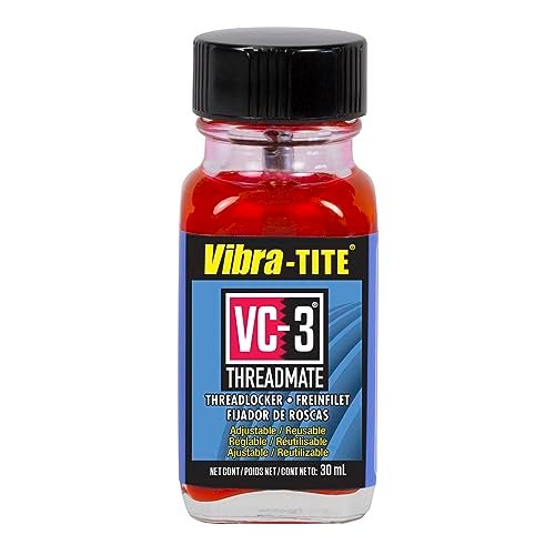 Vibra-TITE VC-3 Threadmate, 30 ml Bottle with Brush Cap Applicator,Red,213 - Image 1
