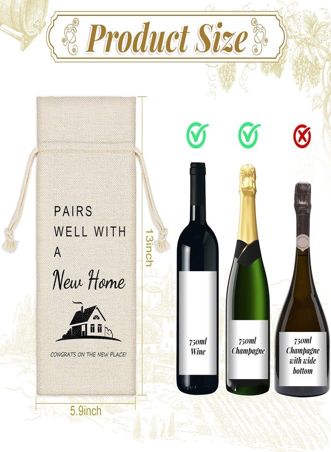 PinCute House Warming Gifts New Home, Wine/Champagne Bag with Thicken Fabric&Drawstring, Housewarming Gift Ideas New Apartment for Friend, Coworker, Neighbor, Family Member’s New Home Celebration Party - Image 3