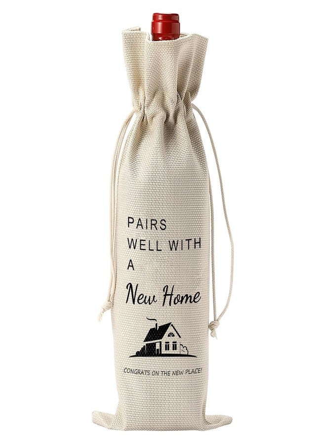 PinCute House Warming Gifts New Home, Wine/Champagne Bag with Thicken Fabric&Drawstring, Housewarming Gift Ideas New Apartment for Friend, Coworker, Neighbor, Family Member’s New Home Celebration Party - Image 1