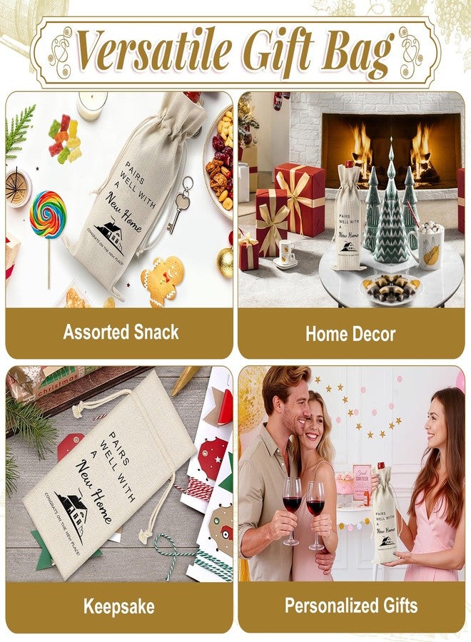 PinCute House Warming Gifts New Home, Wine/Champagne Bag with Thicken Fabric&Drawstring, Housewarming Gift Ideas New Apartment for Friend, Coworker, Neighbor, Family Member’s New Home Celebration Party - Image 5