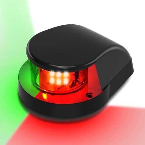 Obcursco Boat Navigation Lights, Red and Green Marine LED Bow Lights, IP67 Waterproof, Rust-Resistant, Ideal for Pontoon, Skiff, Small Boats, and Yacht(Black) - Image 1