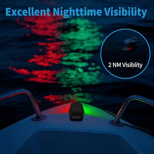 Obcursco Boat Navigation Lights, Red and Green Marine LED Bow Lights, IP67 Waterproof, Rust-Resistant, Ideal for Pontoon, Skiff, Small Boats, and Yacht(Black) - Image 3