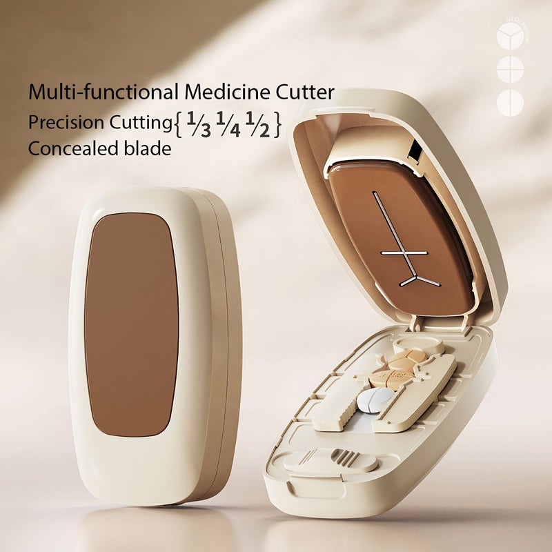 Black Multi Function Pill Cutter Precise 1 2 1 3 1 4 Tablet Cutting Portable For All Types Of Tablets Easy To Carry In Pocket Or Bag - Image 3