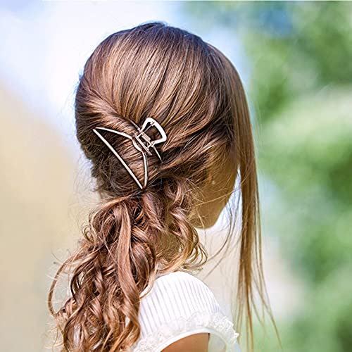 HH&LL Hair Clips, Metal Hair Claw Barrette Clamp Jaw for Women (2, Gold+ Rose Golden) - Image 2