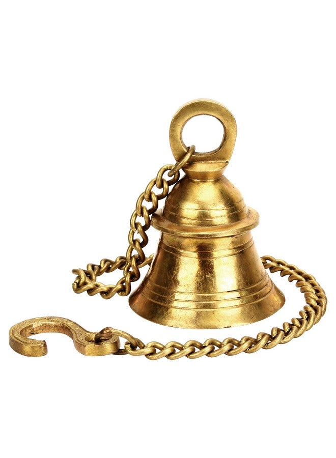 Kartique Brass Wall Hanging Bells for Home Mandir Temple Living Room Decoration Pooja | Decorative Items | Door Air Ding Dong Puja Bells | Pair - Image 4