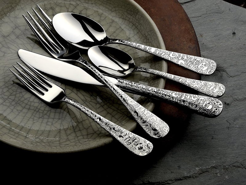Liberty Tabletop Calavera Skull 45 Piece Flatware Set for 8 Silverware Made in USA - Image 3
