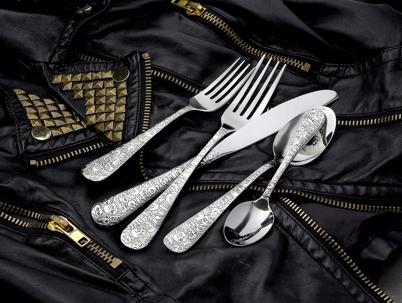 Liberty Tabletop Calavera Skull 45 Piece Flatware Set for 8 Silverware Made in USA - Image 5