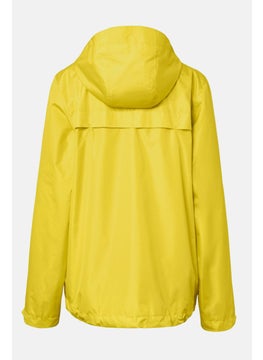 Tchibo Women Hooded Long Sleeve Solid Rain Jacket, Yellow  - Image 2