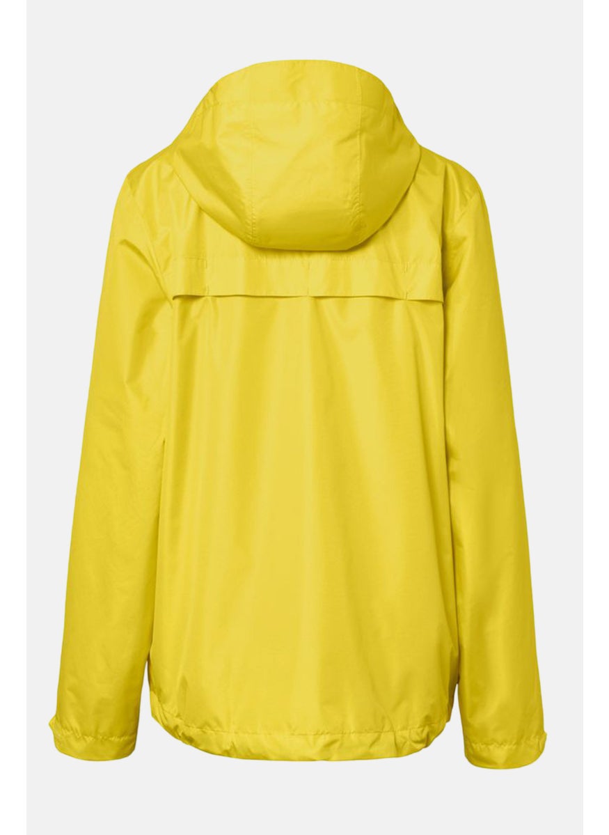 Tchibo Women Hooded Long Sleeve Solid Rain Jacket, Yellow  - Image 2