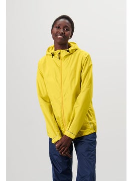 Tchibo Women Hooded Long Sleeve Solid Rain Jacket, Yellow  - Image 1