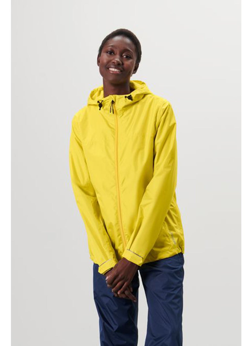 Tchibo Women Hooded Long Sleeve Solid Rain Jacket, Yellow  - Image 1