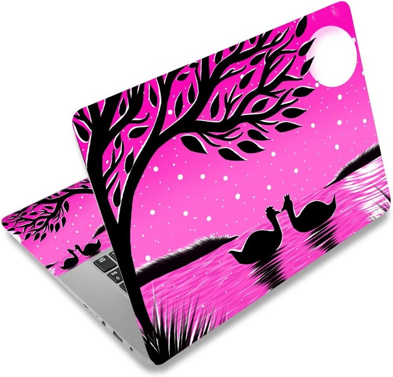 Laptop Skin Sticker Decal,12" 13" 13.3" 14" 15" 15.4" 15.6 inch Laptop Skin Sticker Cover Art Decal Protector Notebook PC (Pink Swan)