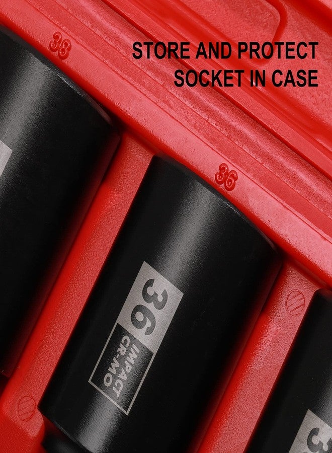 Mayouko 8PCS 1/2" Deep Axle Nut Impact Socket Set, CR-MO, 12 Point Design, Metric, 29,30,32,34,35,36,38,39mm, 1/2 Inch Extra Deep Impact Socket - Image 5