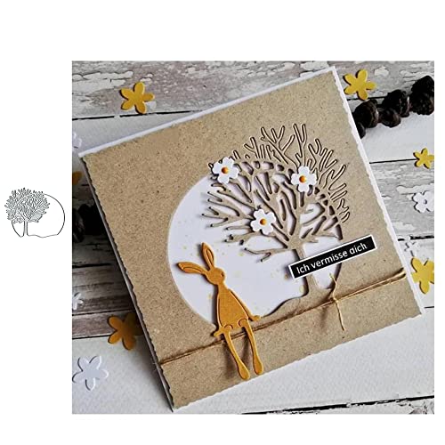 CoolifWang Tree Circle Frame Cutting Die Cuts, DIY Crafts Template Tree Circle Frame Scrapbook Cards Cutting Dies Cut Stencils for DIY Embossing Card Making Decorative Paper Dies Scrapbooking - Image 1