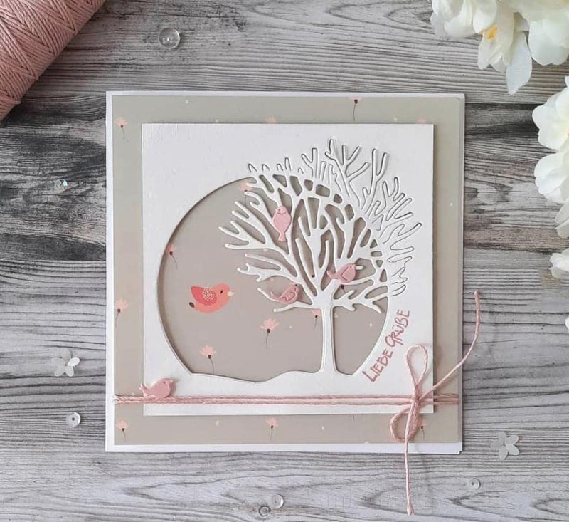 CoolifWang Tree Circle Frame Cutting Die Cuts, DIY Crafts Template Tree Circle Frame Scrapbook Cards Cutting Dies Cut Stencils for DIY Embossing Card Making Decorative Paper Dies Scrapbooking - Image 2