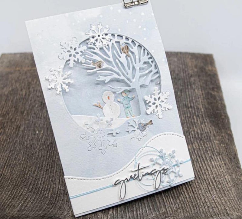 CoolifWang Tree Circle Frame Cutting Die Cuts, DIY Crafts Template Tree Circle Frame Scrapbook Cards Cutting Dies Cut Stencils for DIY Embossing Card Making Decorative Paper Dies Scrapbooking - Image 4