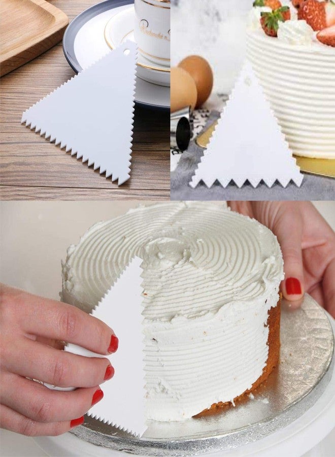 Ochtend Bakingequipments 6" Almunium Round Shape Mould and 3 pcs Triangle Cake Scraper Sawtooth Shape Fondant and Cake Decorating tools6" Almunium Round Shape Mould and 3 pcs Triangle Cake Scraper - Image 2
