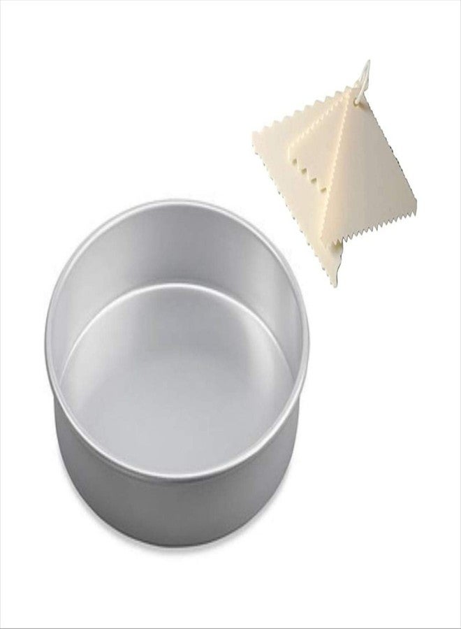 Ochtend Bakingequipments 6" Almunium Round Shape Mould and 3 pcs Triangle Cake Scraper Sawtooth Shape Fondant and Cake Decorating tools6" Almunium Round Shape Mould and 3 pcs Triangle Cake Scraper - Image 1
