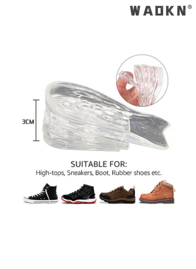 WAOKN Adjustable 5-Layer Height Increase Insoles,Transparent Internal Height Increase Insole Height Increase Pad for Men and Women, Gel Heel Lift Inserts for Leg Length Discrepancy  - Image 5
