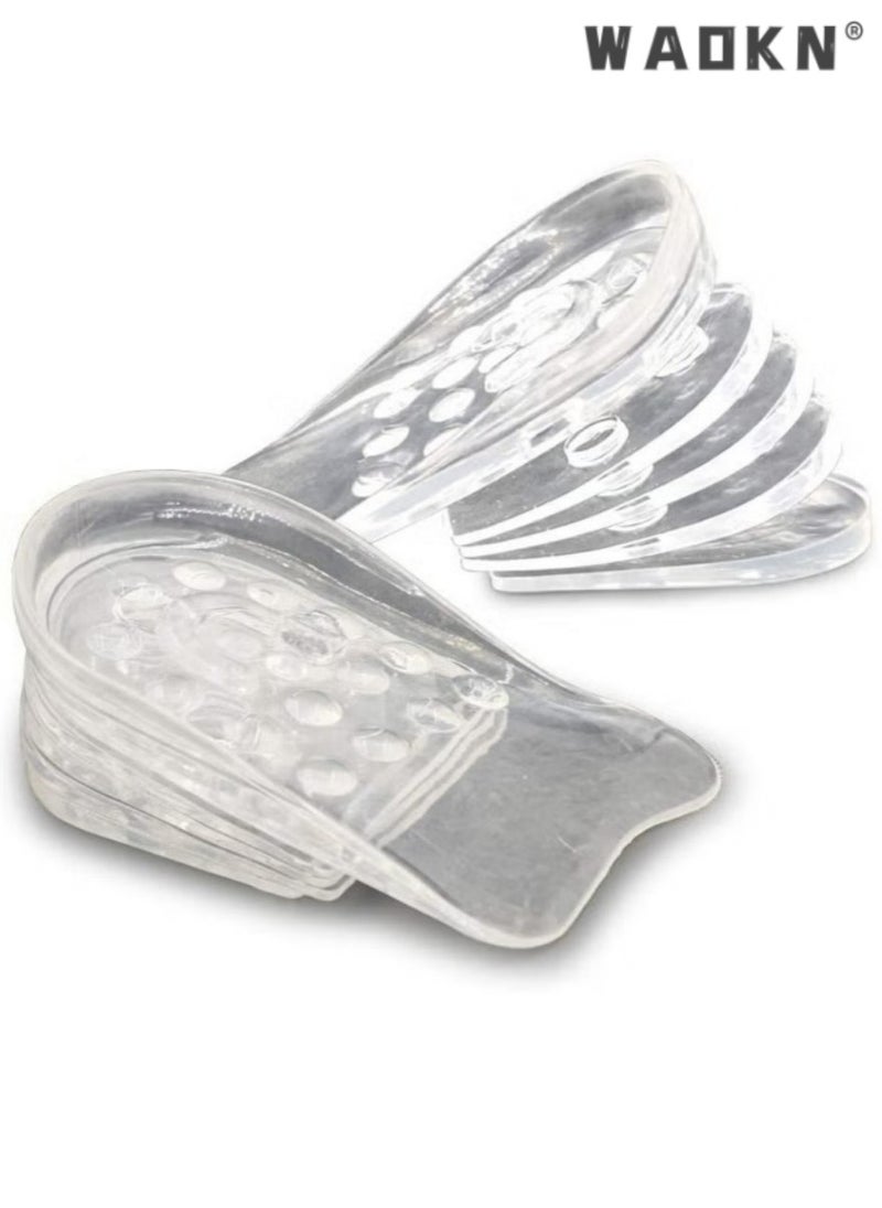 WAOKN Adjustable 5-Layer Height Increase Insoles,Transparent Internal Height Increase Insole Height Increase Pad for Men and Women, Gel Heel Lift Inserts for Leg Length Discrepancy  - Image 1