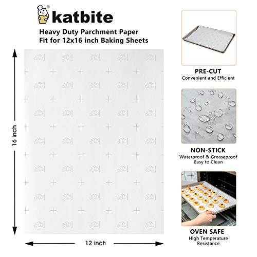Katbite 12x16 Inch Parchment Paper Sheets with Grid Lines, Precut Baking Paper, Non-Stick & Heavy Duty, Half Sheet Parchment Paper for Cookies, Cup Cake Baking, Cooking, Air Fryer, Steaming, Grilling - Image 2