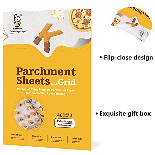 Katbite 12x16 Inch Parchment Paper Sheets with Grid Lines, Precut Baking Paper, Non-Stick & Heavy Duty, Half Sheet Parchment Paper for Cookies, Cup Cake Baking, Cooking, Air Fryer, Steaming, Grilling - Image 5