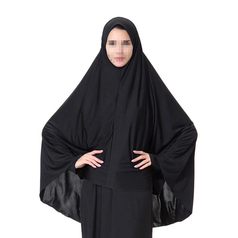 📦 وشاح طويل نسائي أنيق محتشم للحجاب الإسلامي رمضان أسود مقاس متوسط - Image 4
