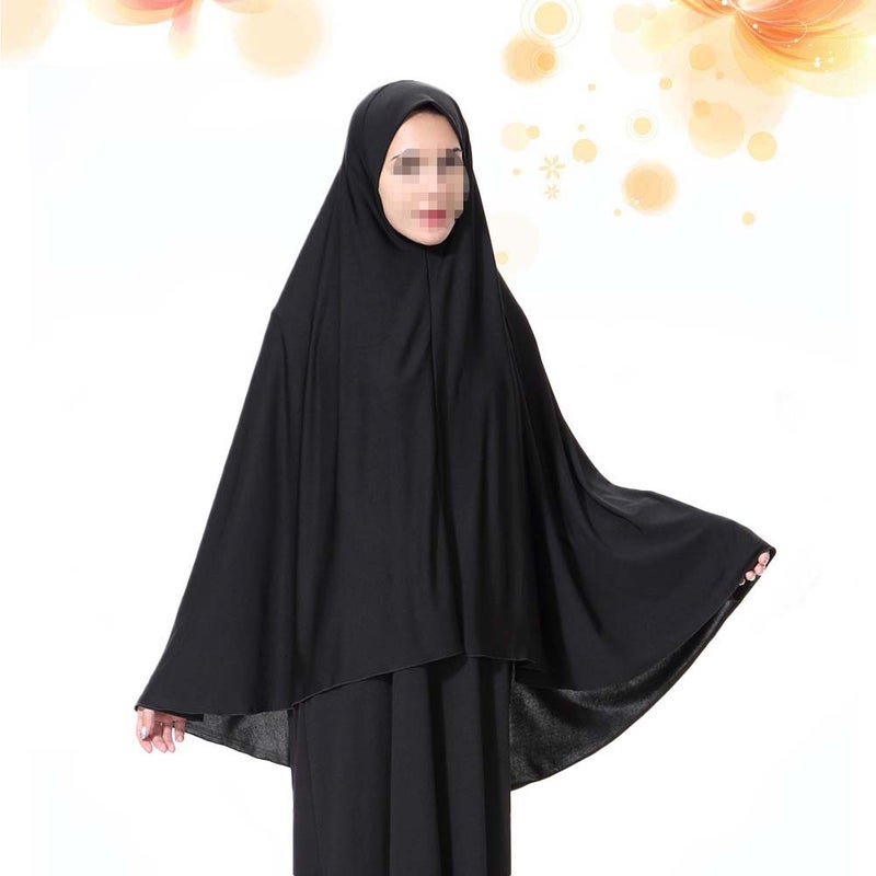 📦 وشاح طويل نسائي أنيق محتشم للحجاب الإسلامي رمضان أسود مقاس متوسط - Image 3