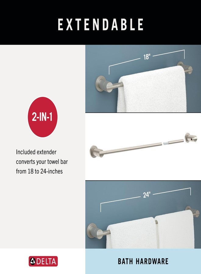 Delta Towel Rack | 24 or 18 Inch Champagne Bronze Adjustable Towel Bar for Bathroom, Kitchen | Nicoli Accessories - Image 4