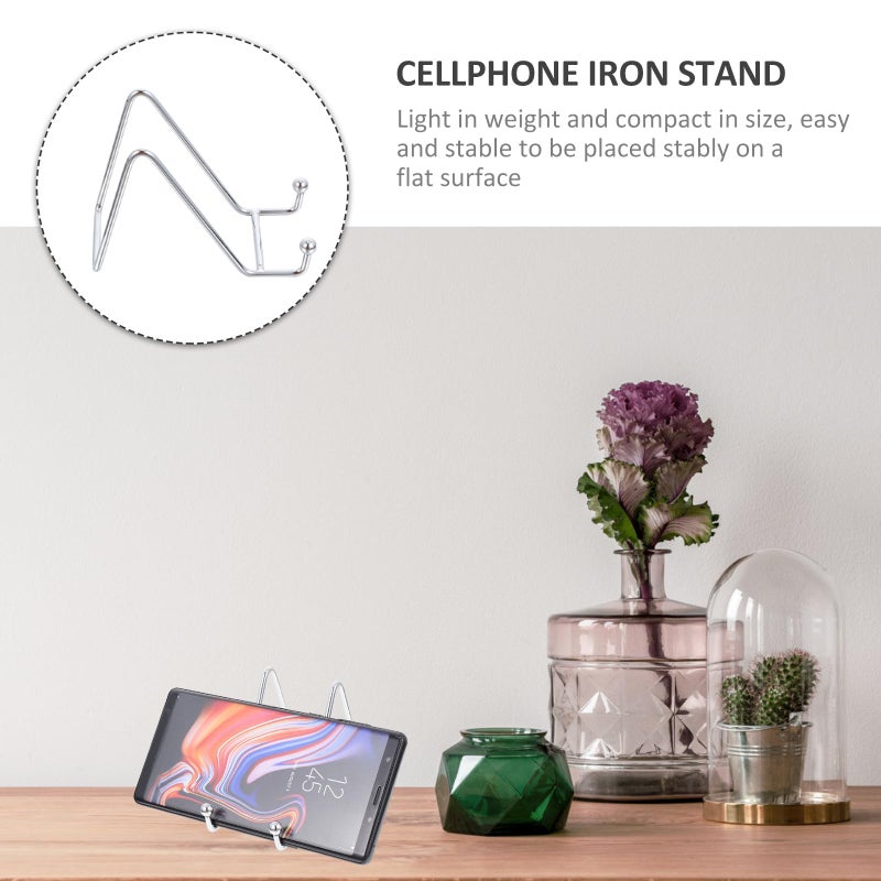 Geometric Iron Phone Stand Holder Multi Function Desk Tablet Support Rack - Image 4