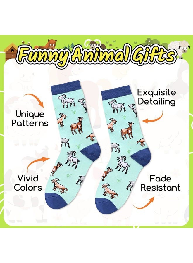 Happy Pop Women's Funny Llama Goat Novelty Cute Socks (Blue, Medium) - Image 4
