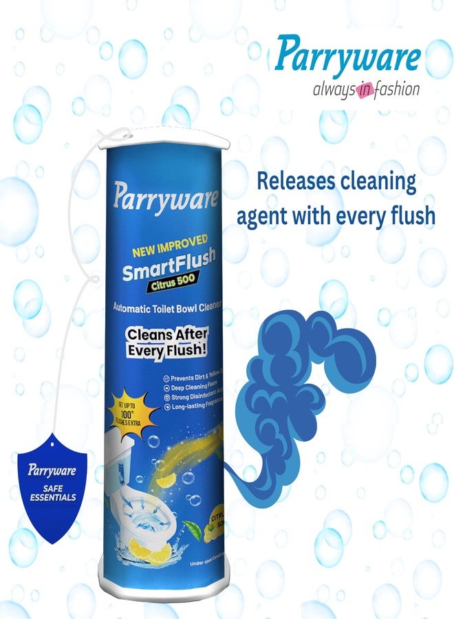 Parryware منظف المرحاض الأوتوماتيكي باري وير سمارت فلاش داخل الخزان - حمضيات ٥٠٠ | يدوم حتى ٦٠٠ استخدام | تعقيم بنسبة ٩٩٫٩٪ | ينظف بعد كل استخدام | FCSF0103 - Image 4