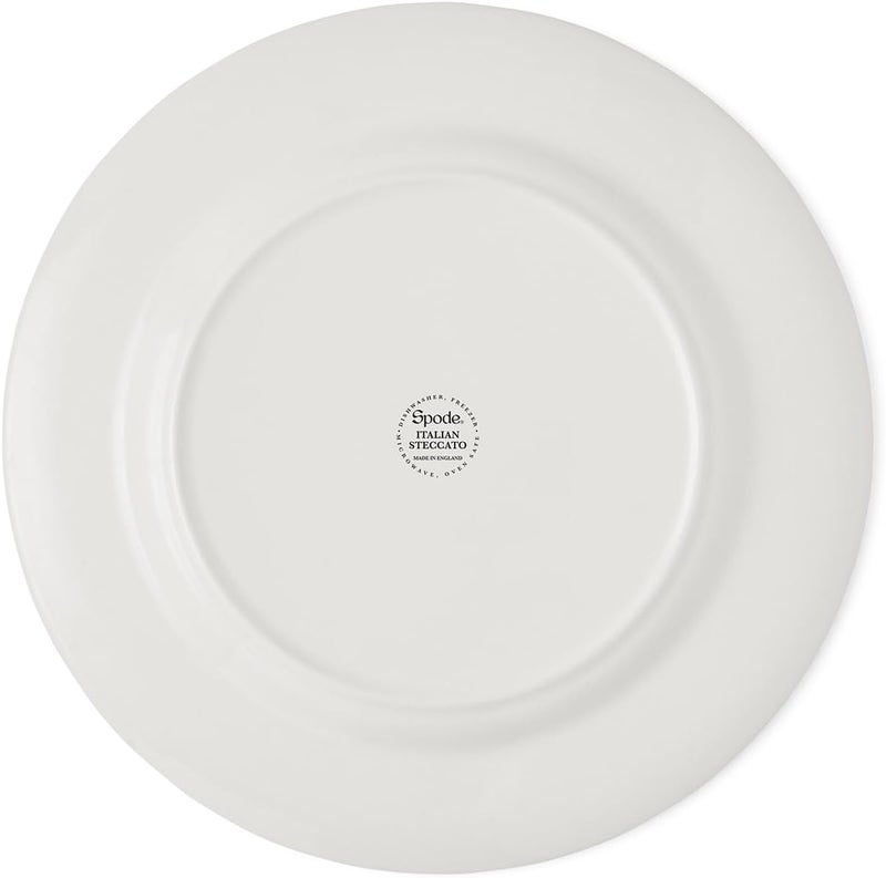 Spode Steccato Collection  11 Dinner Plate Stripe Cobalt Blue  Made of Fine Earthenware  Microwave and Dishwasher Safe  Made in England  Large Serving Plate for Salad Pasta or Appetizers - Image 2