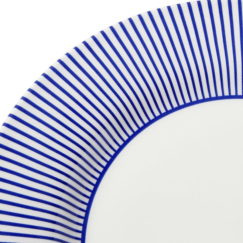 Spode Steccato Collection  11 Dinner Plate Stripe Cobalt Blue  Made of Fine Earthenware  Microwave and Dishwasher Safe  Made in England  Large Serving Plate for Salad Pasta or Appetizers - Image 3