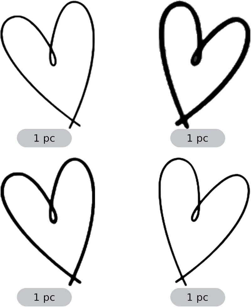 4 Pcs Black Metal Heart Wall Art Decor, Minimalist Love Wall Sign Ornaments with Smooth Lines, Four Assorted Sizes 12, 9.5, 7, 4.3 in, Sturdy Iron for Living Room Bedroom Home Decoration - Image 4