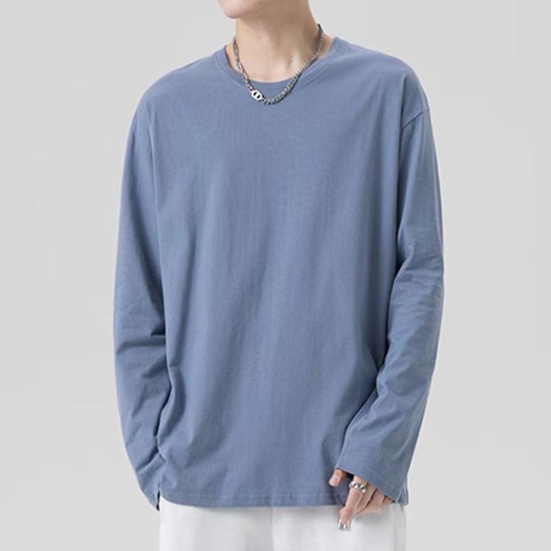 New Mens Pullover Hoodie Korean Long Sleeve Sweatshirt Black  - Image 3