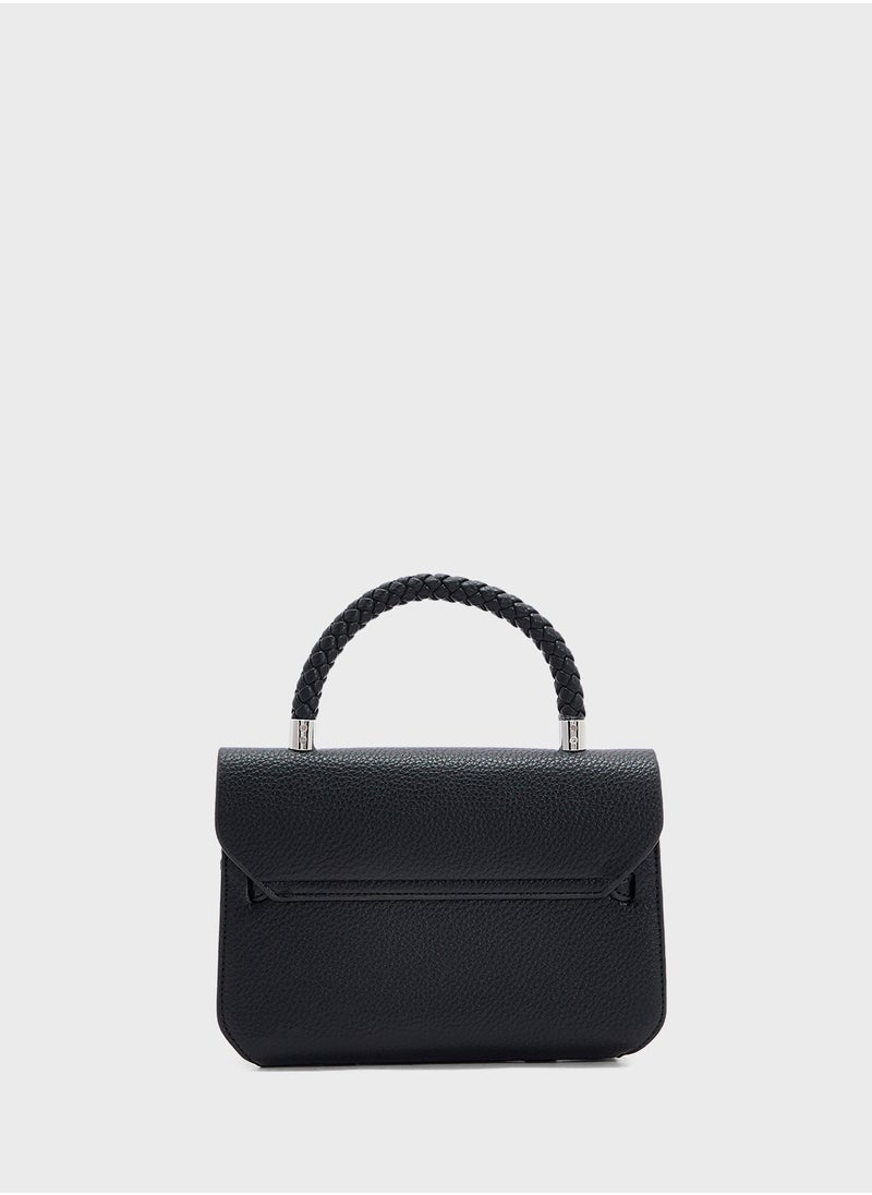 ELLA - Braided Handle Satchel Bag - Image 1