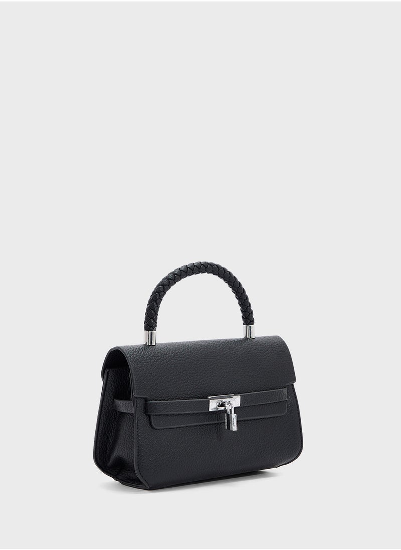 ELLA - Braided Handle Satchel Bag - Image 1