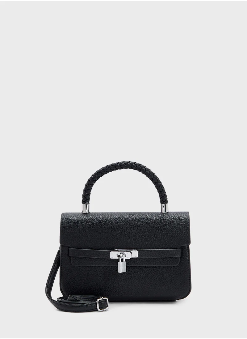 ELLA Braided Handle Satchel Bag